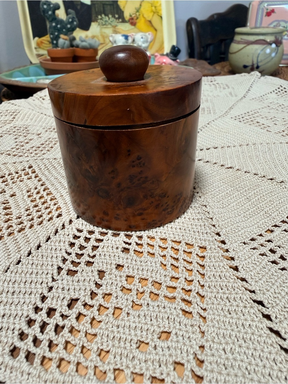 Vintage Moroccan Thuya Birdseye Burl Trinket Box